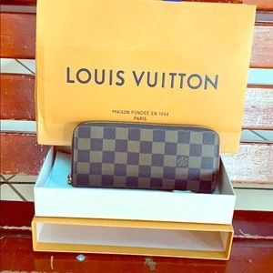 Louis Vuitton PF. Clemence zip clutch wallet.